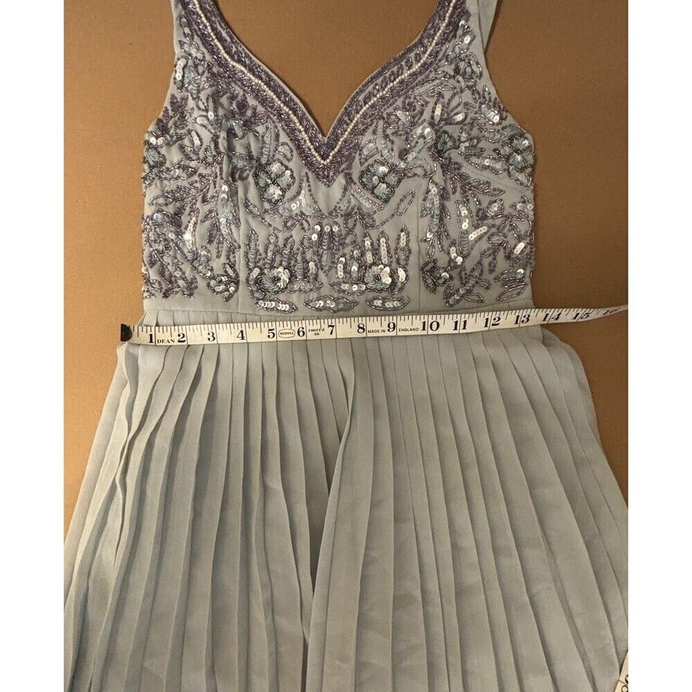 Maya Deluxe Embellished Tiered Maxi Dress,prom, Wedding, Formal Sz 4P Sage Green - Picture 5 of 8